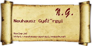 Neuhausz Györgyi névjegykártya